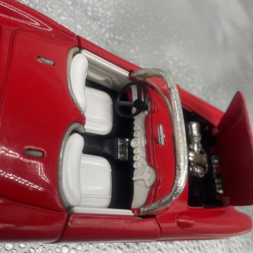 Vintage 1957 Red Corvette Convertible Fuel Injection Diecast Metal Toy Car - Picture 7 of 16